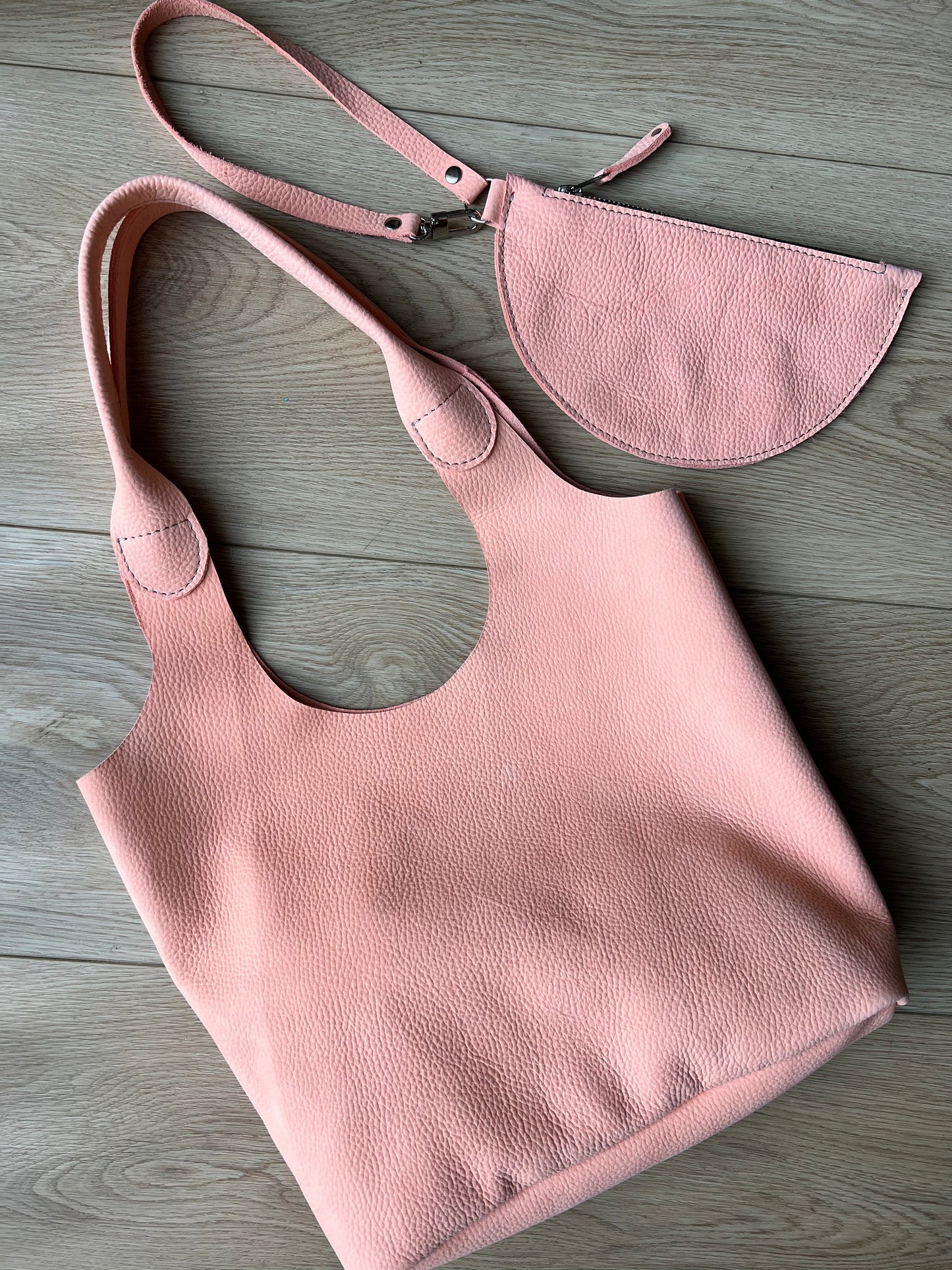 Slouchy tote + half moon clutch