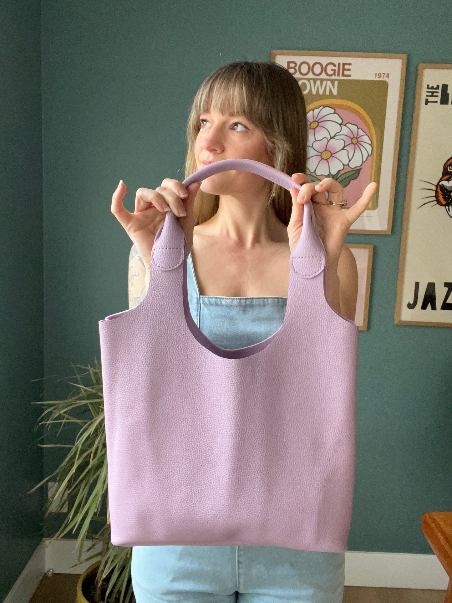 Slouchy tote + half moon clutch