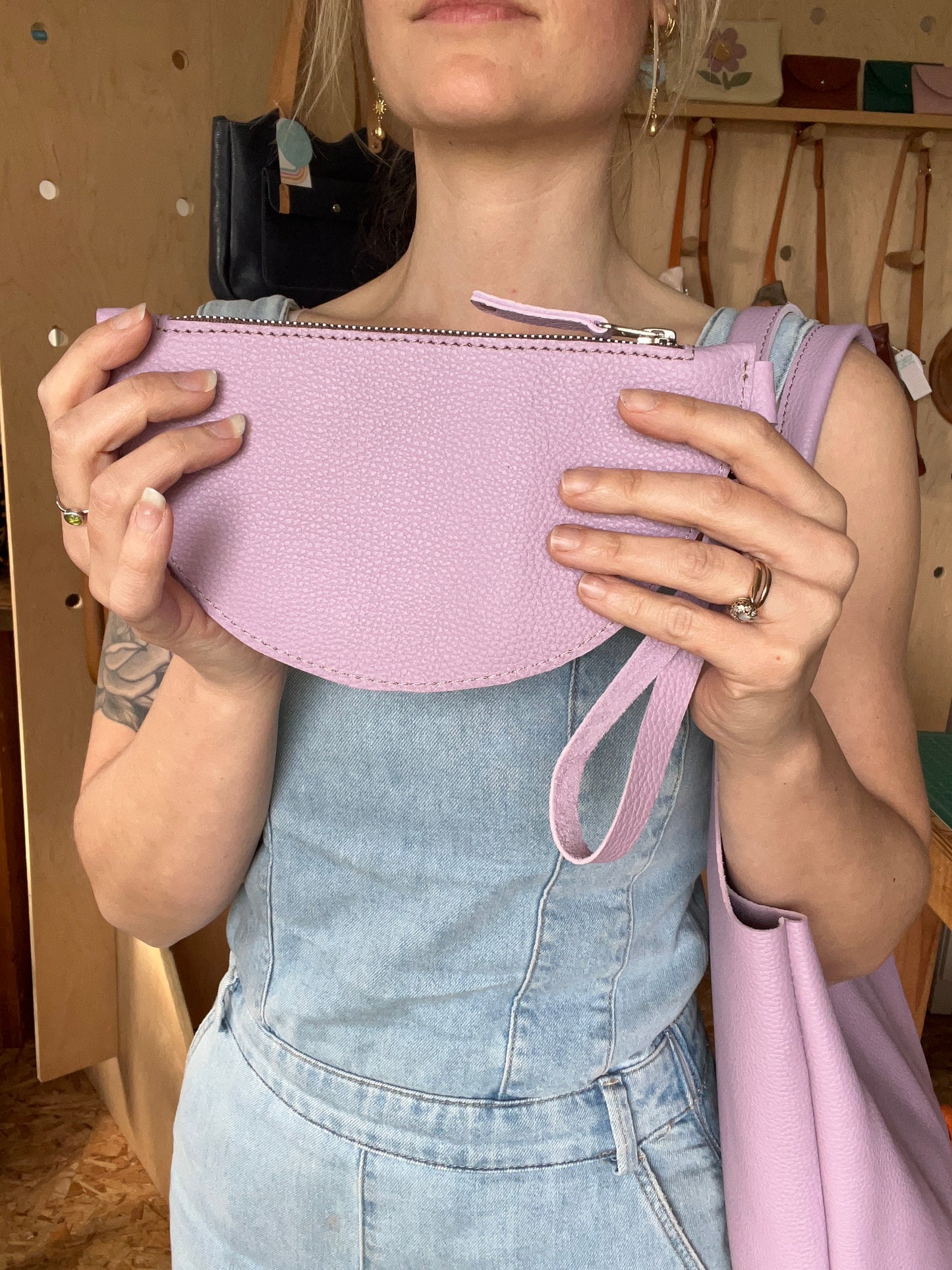 Slouchy tote + half moon clutch