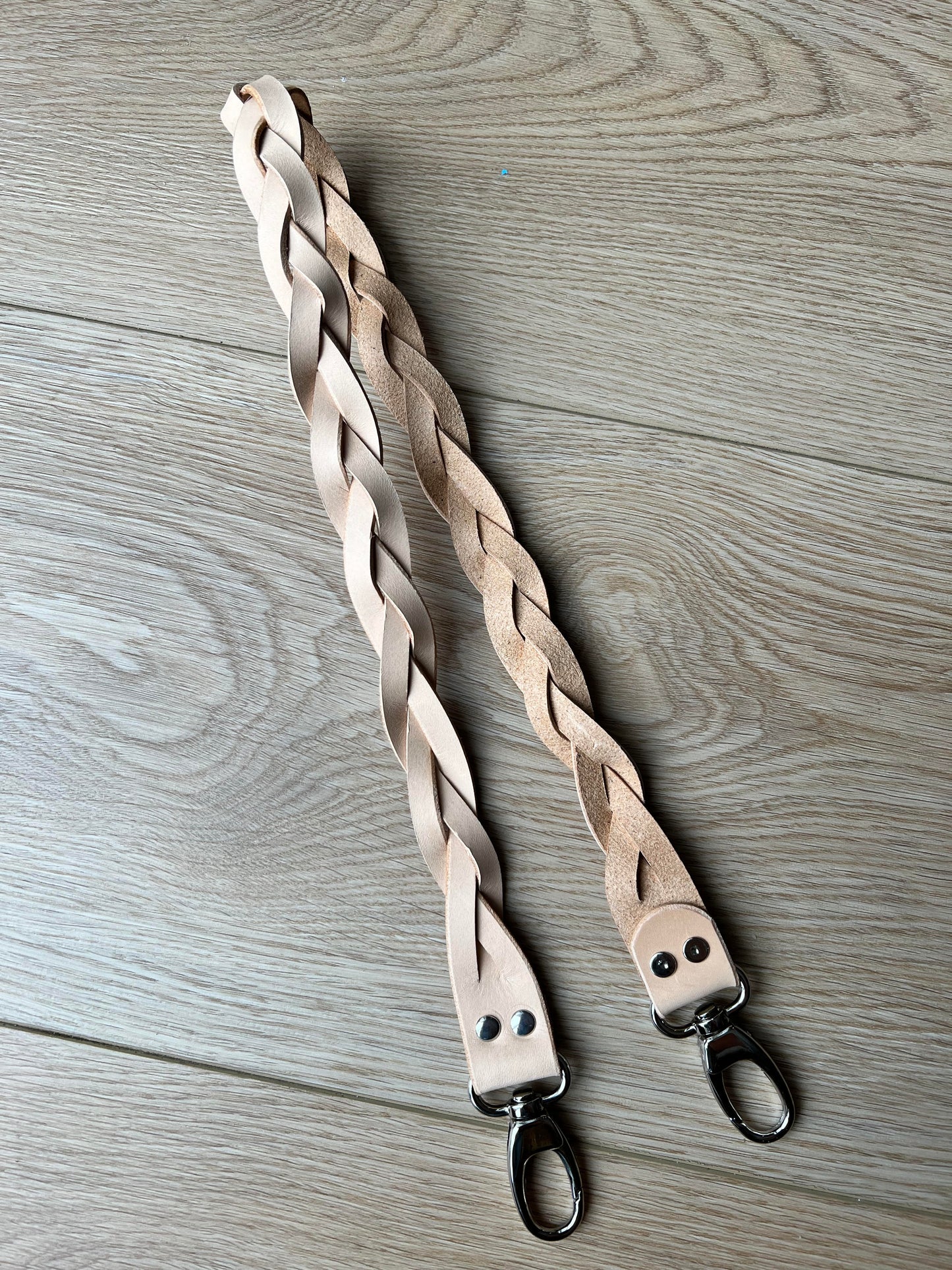 Leather strap, braided